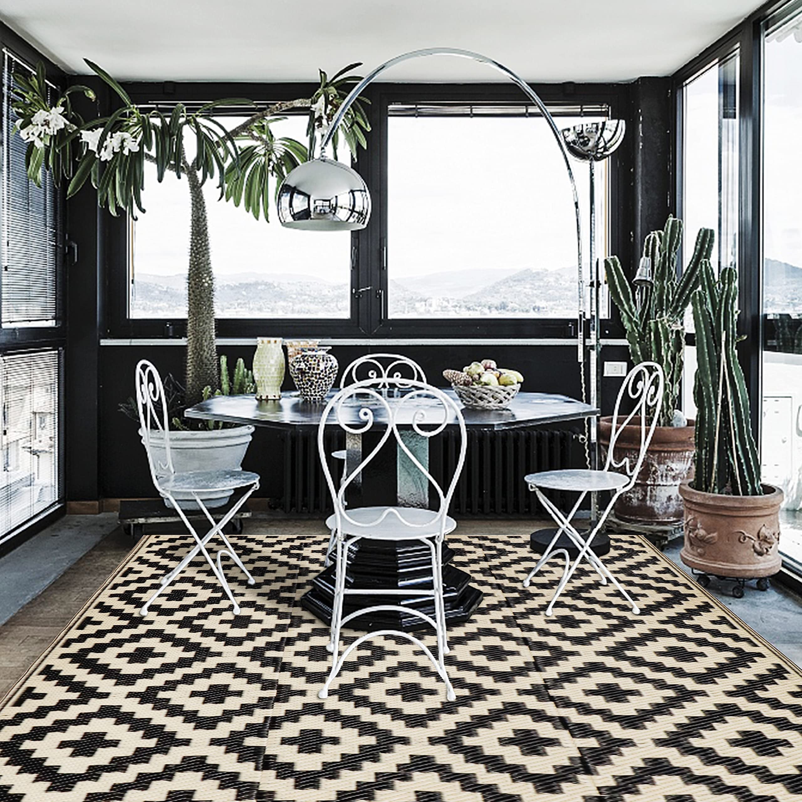 SAND MINE reversible mat provides two looks in one for versatile decor.