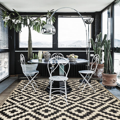 SAND MINE reversible mat provides two looks in one for versatile decor.