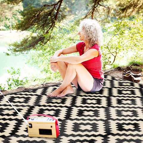 SAND MINE rug supports versatile outdoor setups including patios, decks, and beaches
