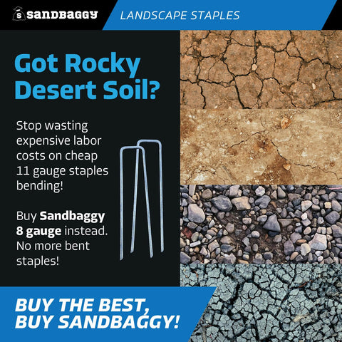 Thick Sandbaggy anchors resist bending during installation