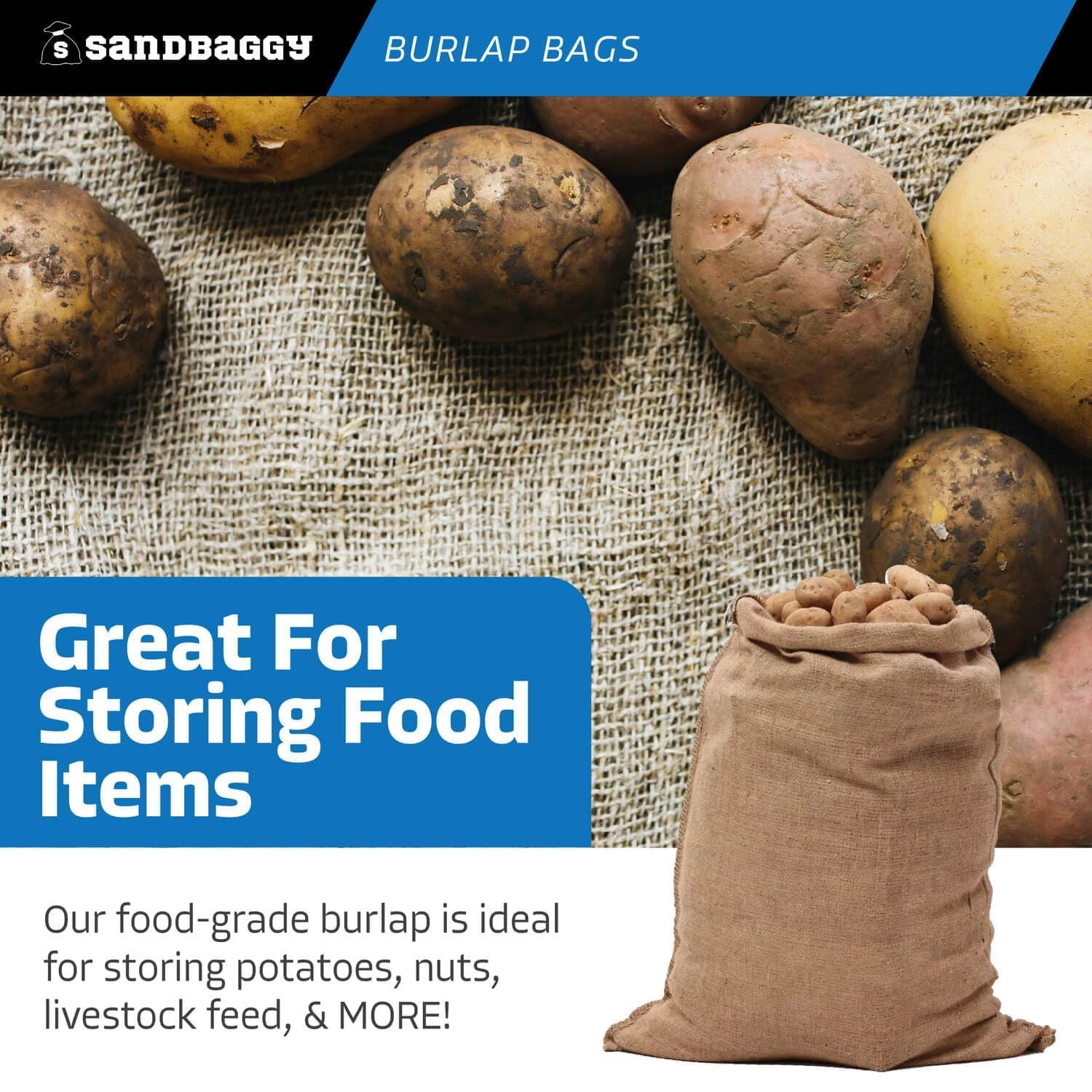 Sandbaggy food-grade burlap bag for safe handling of produce