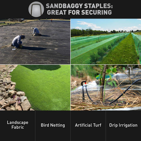 Sandbaggy drip irrigation stakes stabilize irrigation lines for efficient watering.
