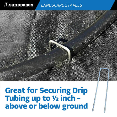 Secure turf, weed mats, and tarps with Sandbaggy staples