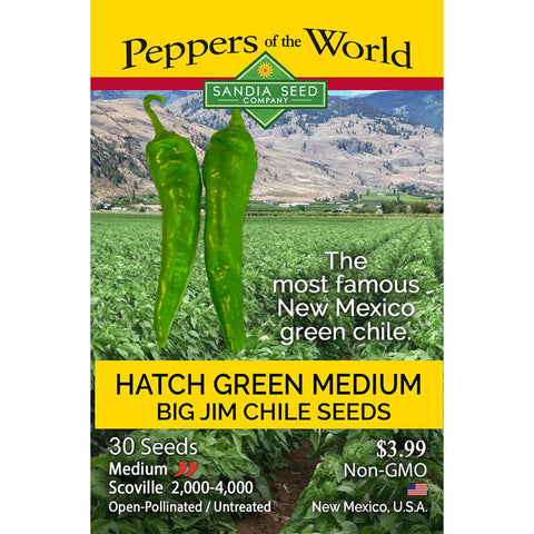Sandia Seed Hatch Green Big Jim seeds pack for easy home gardening