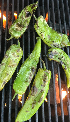 Sandia Seed Hatch Green Big Jim roasted pods after harvest ready to peel