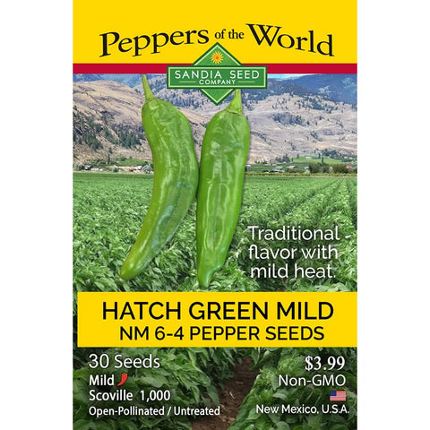 Sandia Seed Hatch Green Mild Chile seed pack for home gardening and fresh peppers