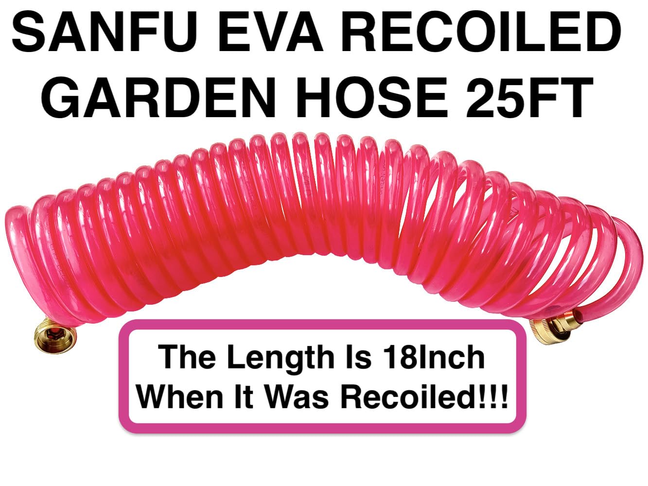 SANFU EVA Recoil Hose with brass fittings for reliable outdoor connections
