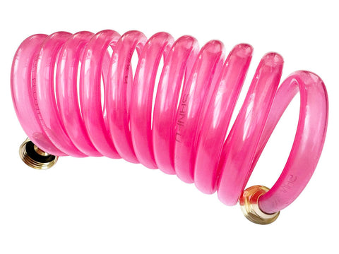 SANFU EVA recoiled hose demonstrates compact storage for boats and RVs.