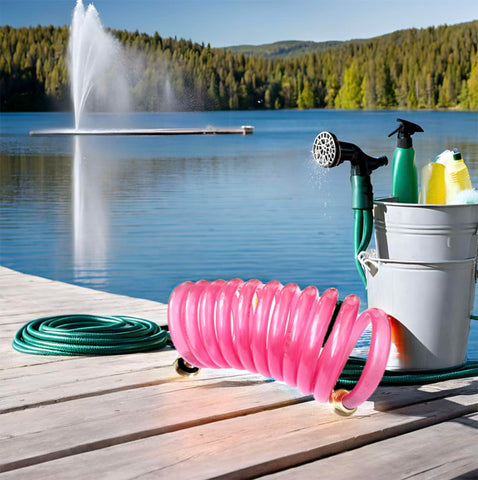 SANFU EVA hose handles minus 10 to 140 Fahrenheit for outdoor use.