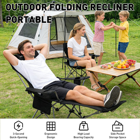 Sanheshun Zero Gravity Chair black color design suits any outdoor setup.
