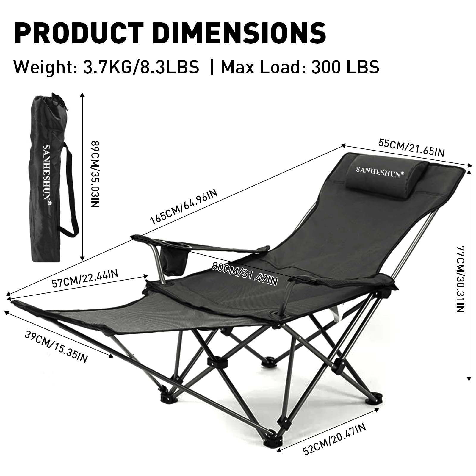 Sanheshun Zero Gravity Chair detachable footrest provides enhanced leg support for lounging.