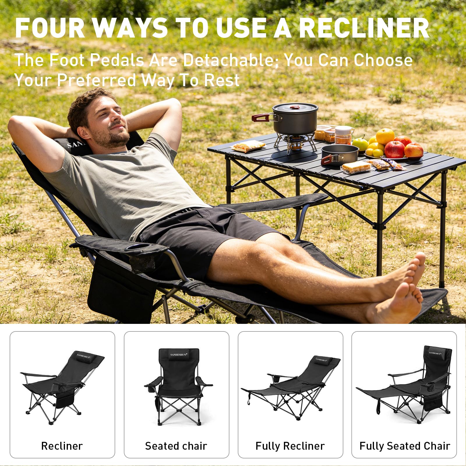 Sanheshun Zero Gravity Chair side storage pocket keeps phone and essentials handy.