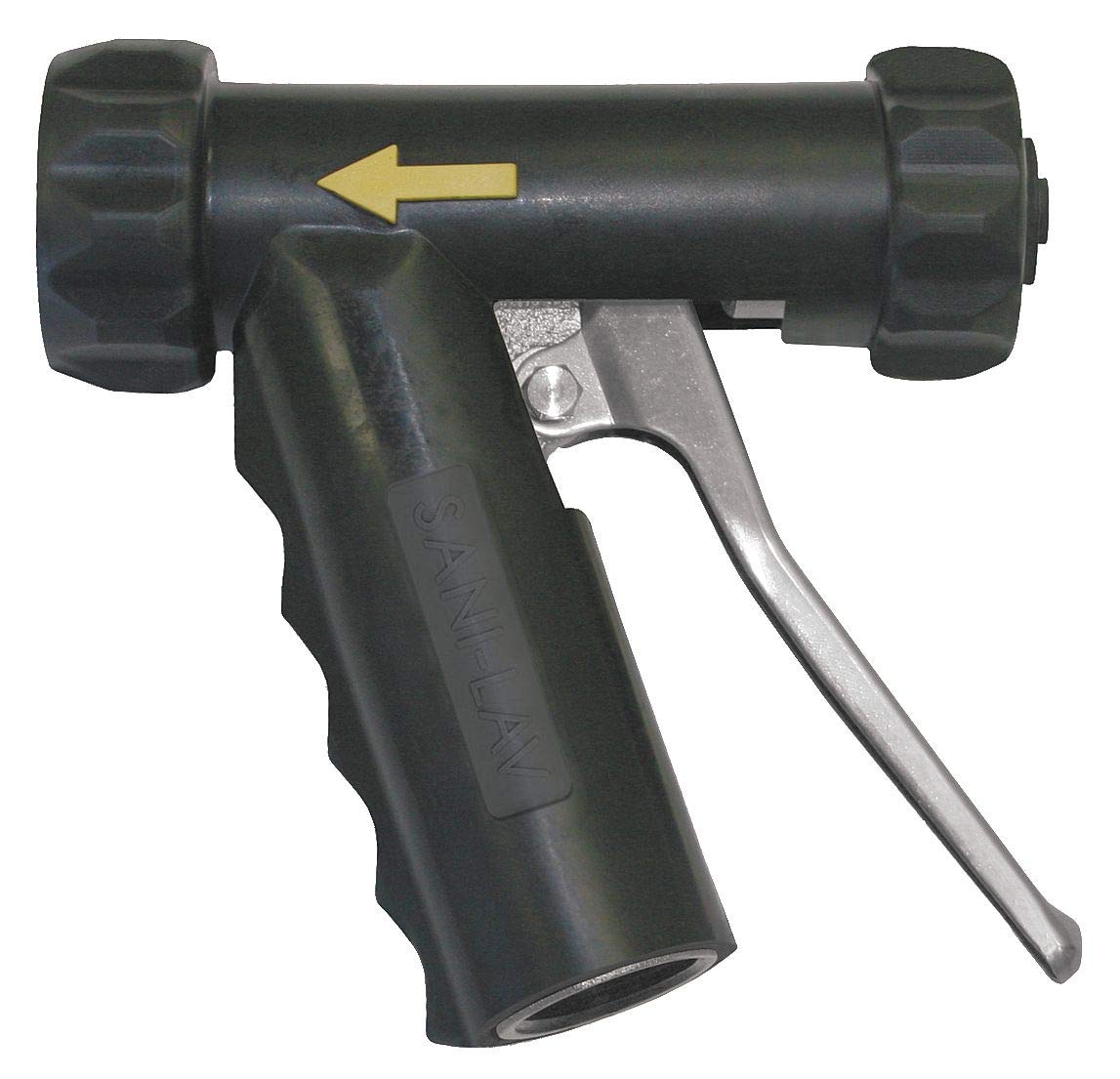 Sani-Lav spray nozzle black with rear trigger and adjustable spray for versatile washing