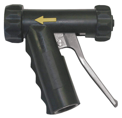 Sani-Lav spray nozzle black with rear trigger and adjustable spray for versatile washing