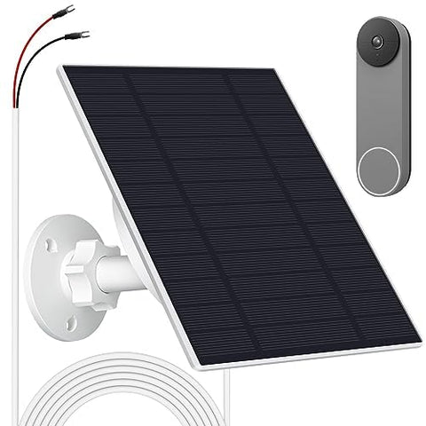 SANKABA 5W solar panel mounted on Google Nest Doorbell for reliable outdoor charging.