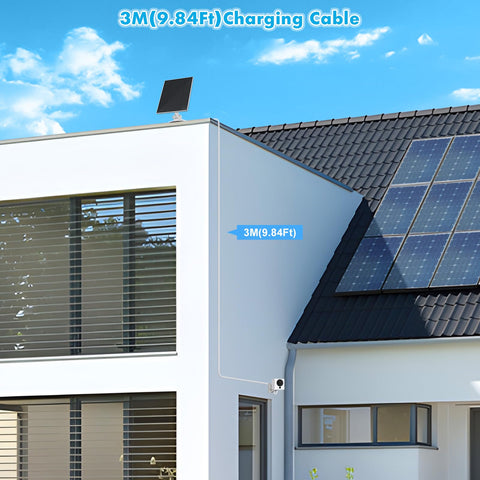 SANKABA solar panel includes 10 ft Micro USB cable for mounting