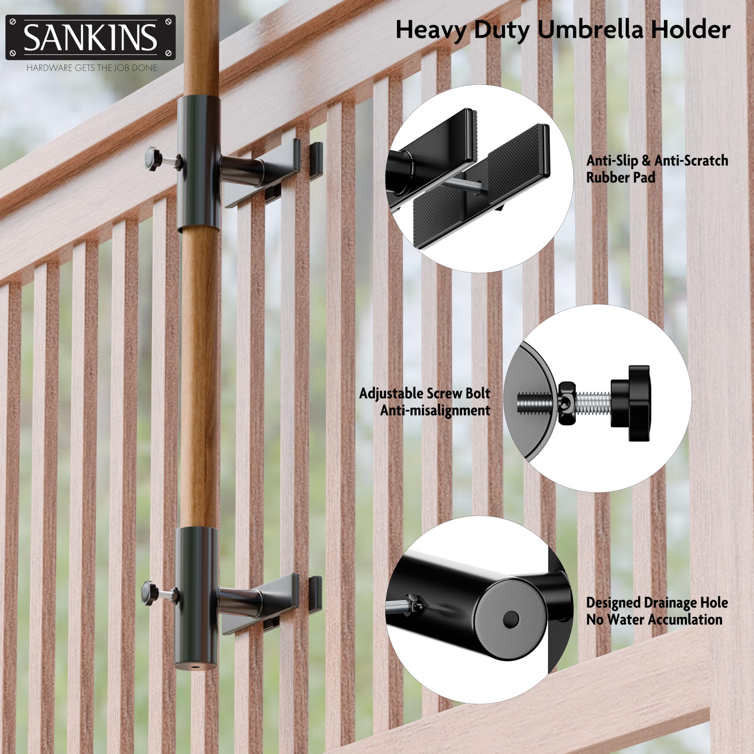 SANKINS clip-on rail attachment installs without drilling for versatile placement