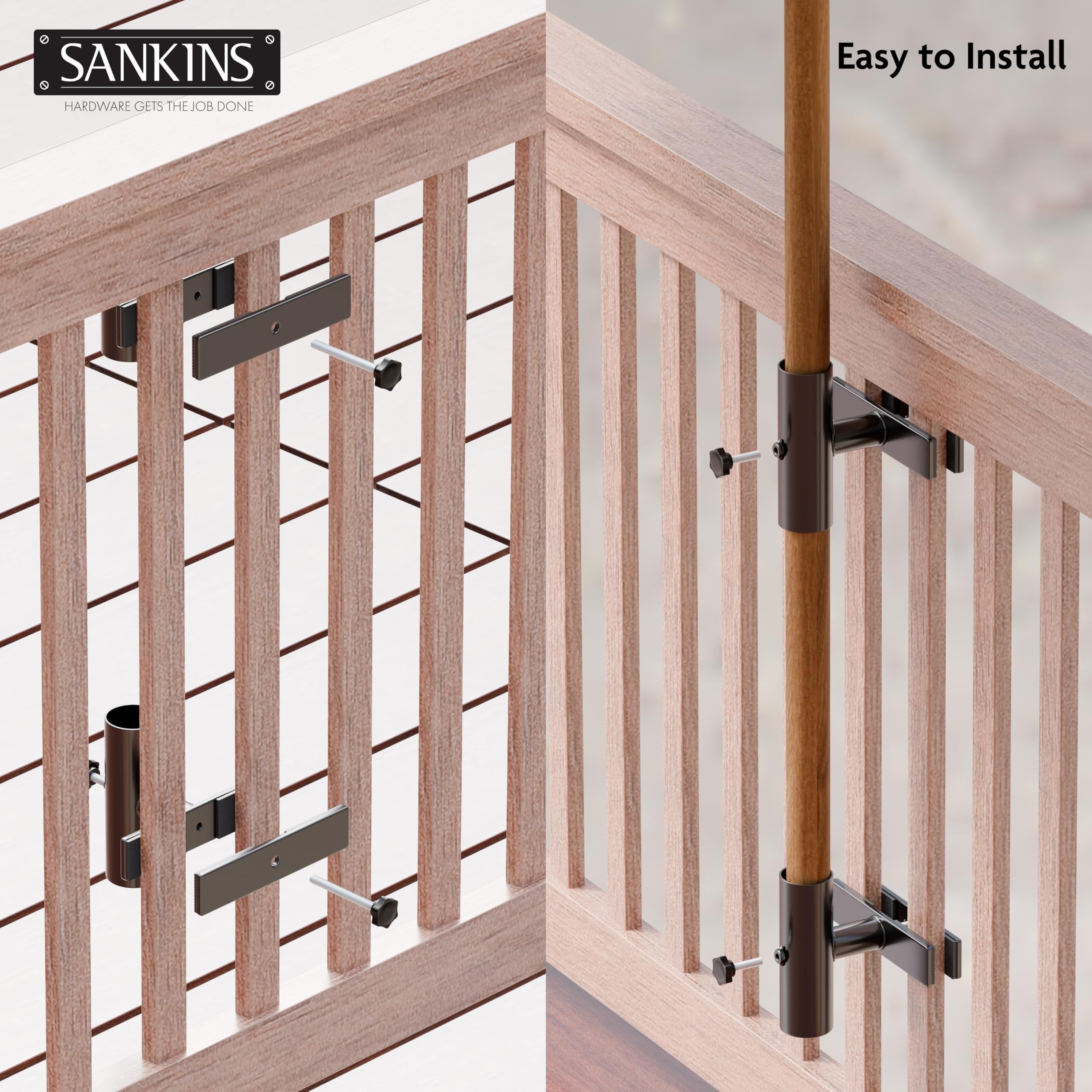 SANKINS easy-install no-drill design speeds quick tool-free setup