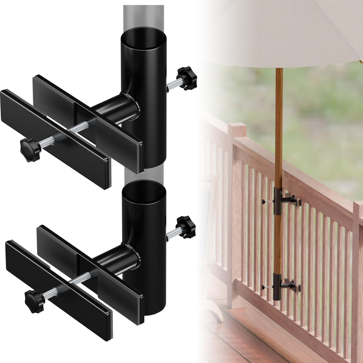 SANKINS patio umbrella holder rail clamp secures shade on balcony