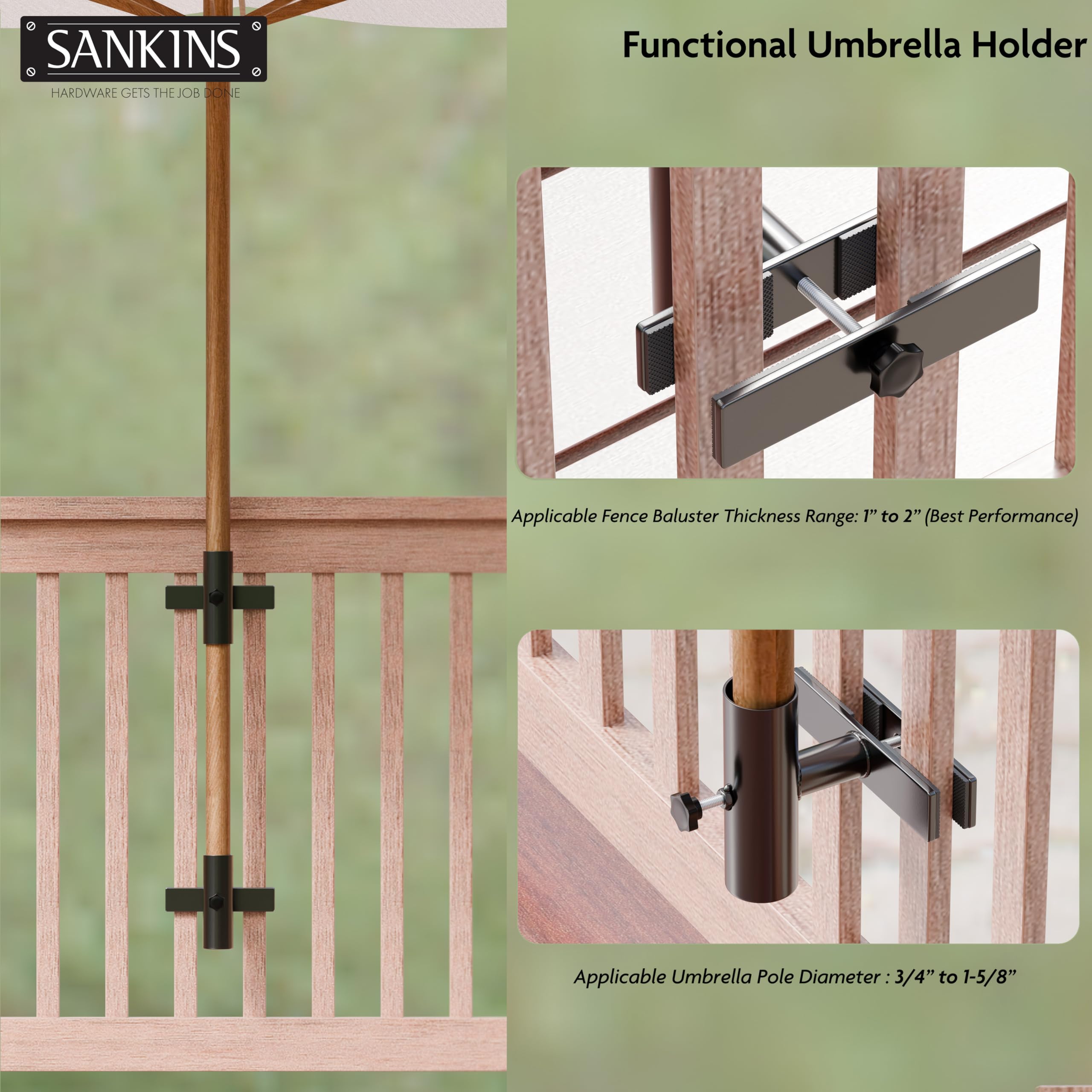 SANKINS umbrella mount height adjustable lets you customize parasol position