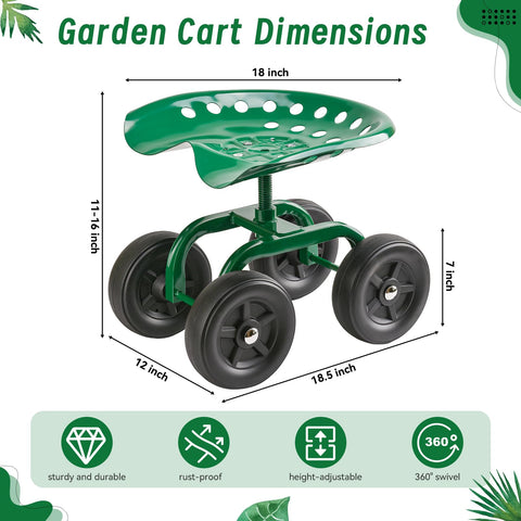 SANMEO adjustable-height garden seat fits different tasks and users.