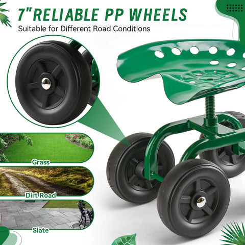 SANMEO garden cart supports outdoor use with durable metal frame.
