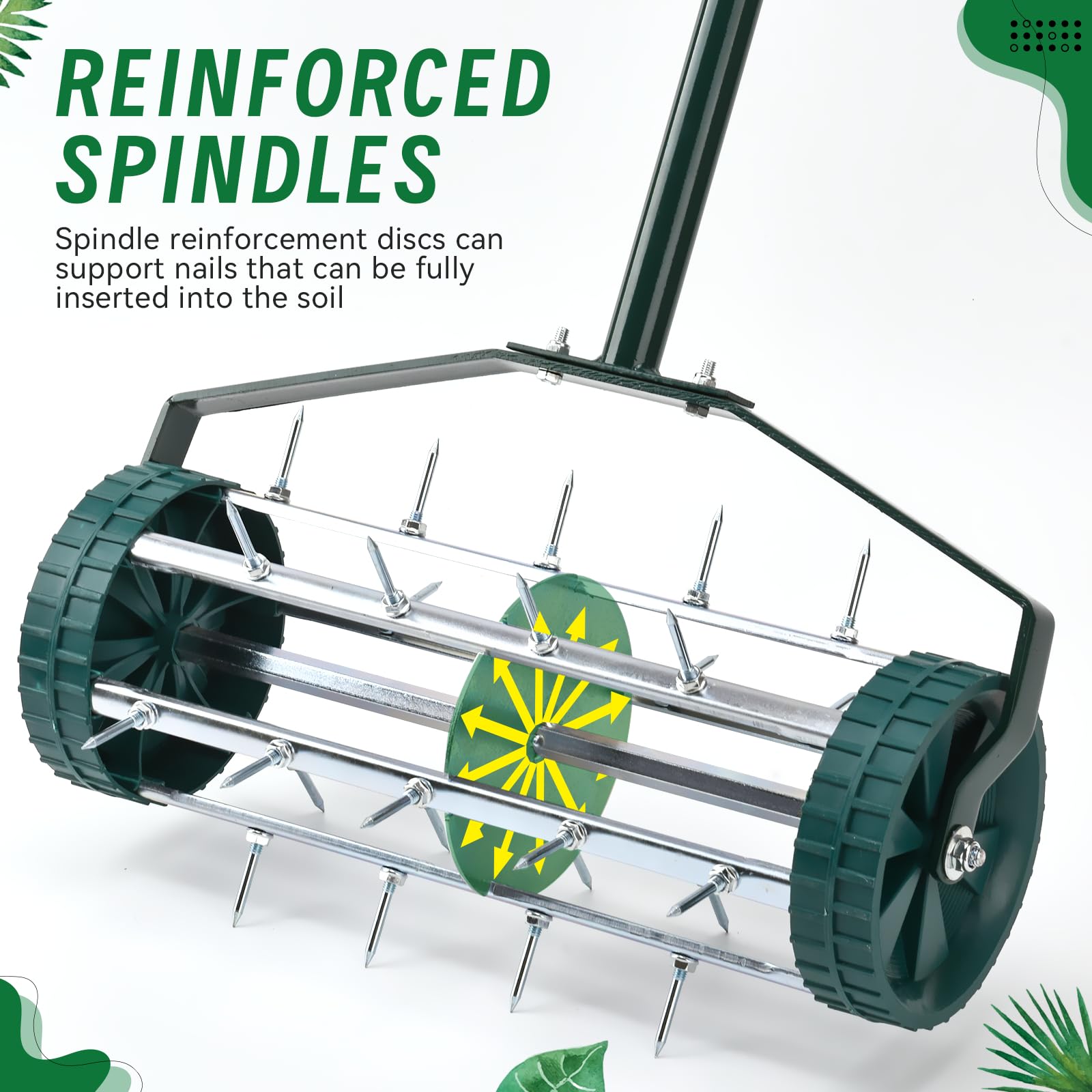 SANMEO heavy-duty manual push aerator shows comfortable upright operation reducing back strain