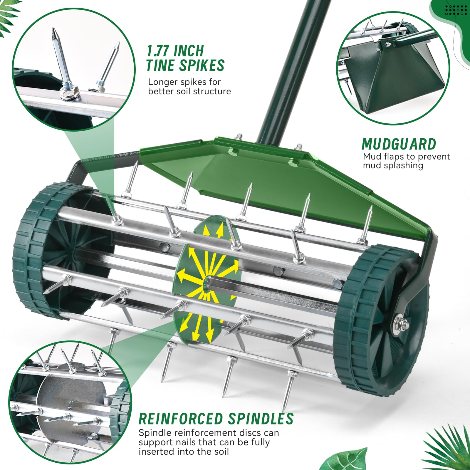 SANMEO aerator equipped with mud-splash shield to keep clothes clean