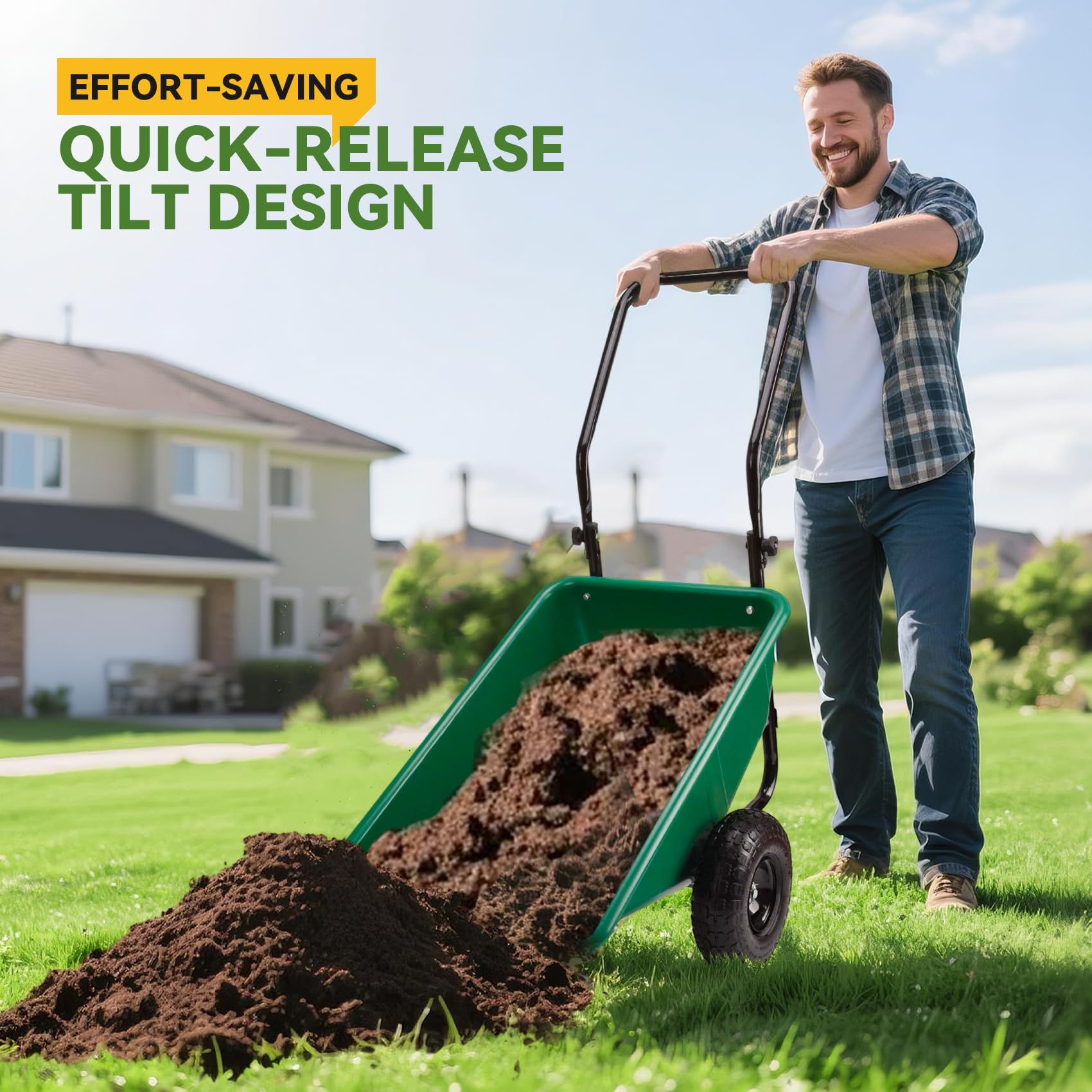 SANMEO quick-release tilt mechanism enabling effortless unloading