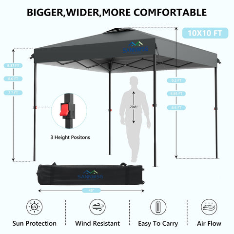 Sannwsg three sidewalls detached demonstrate adaptable privacy and sun protection