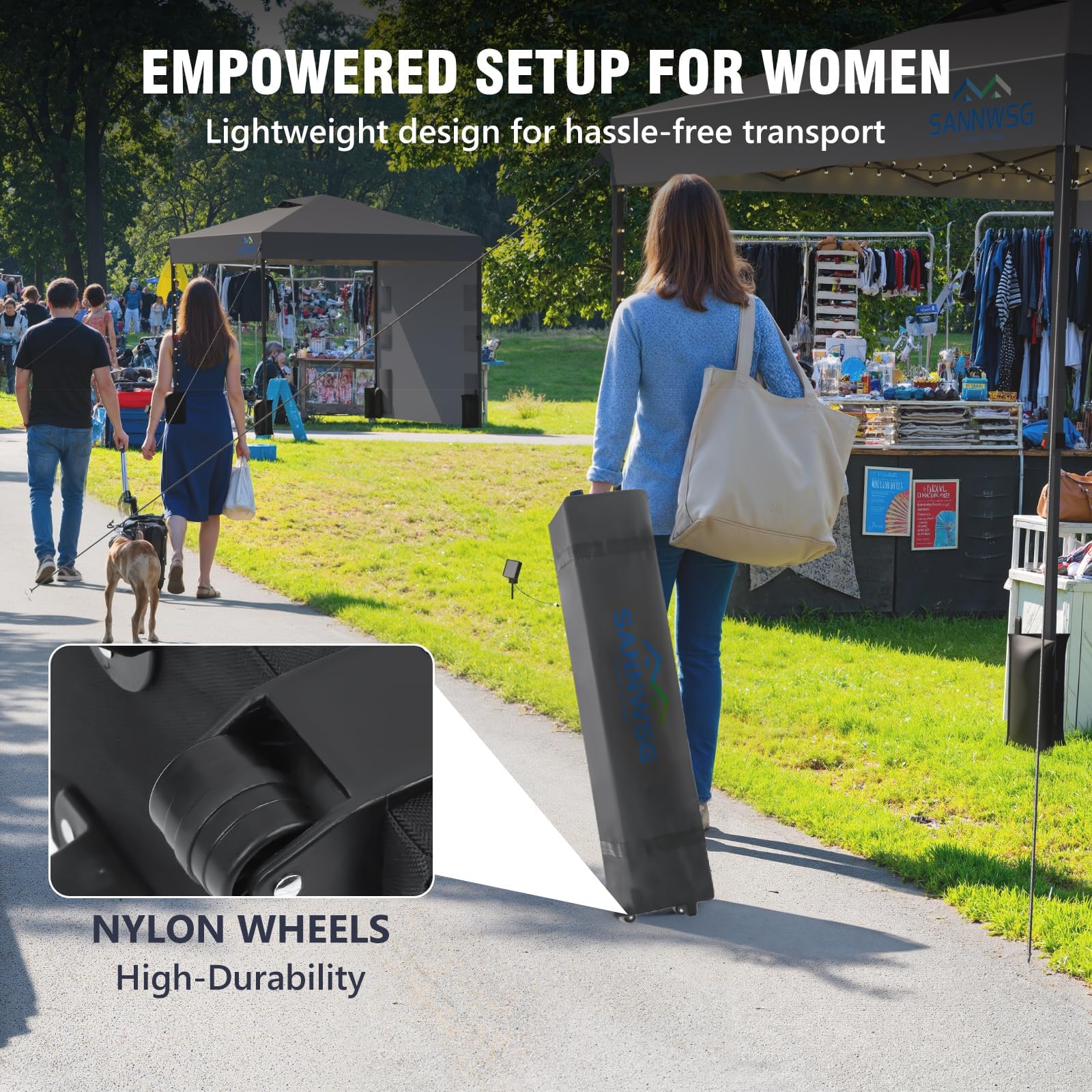 Sannwsg integrated ground stability with sandbags, ropes, and nails.