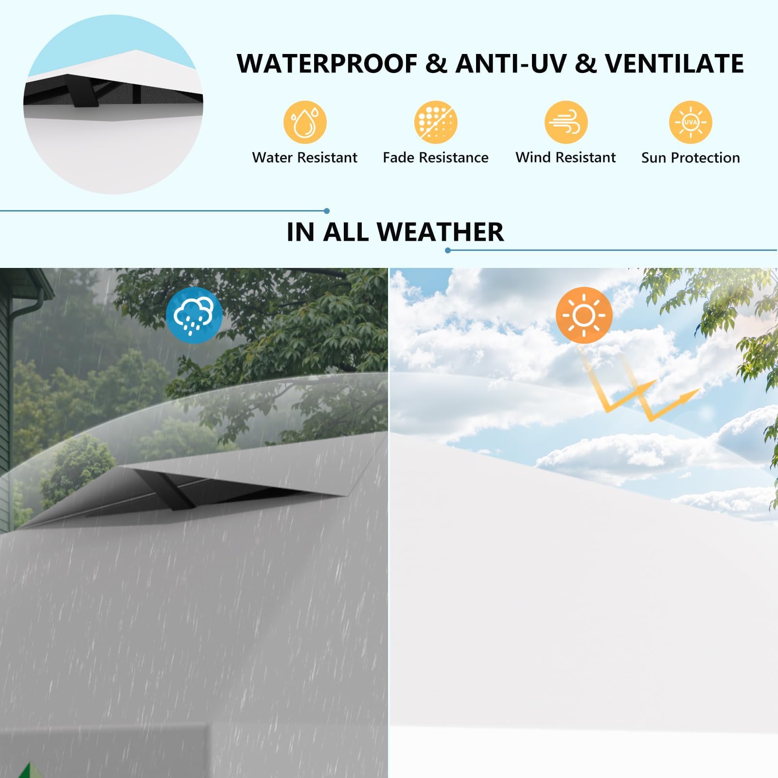 Sannwsg three detachable sidewalls offer flexible privacy options