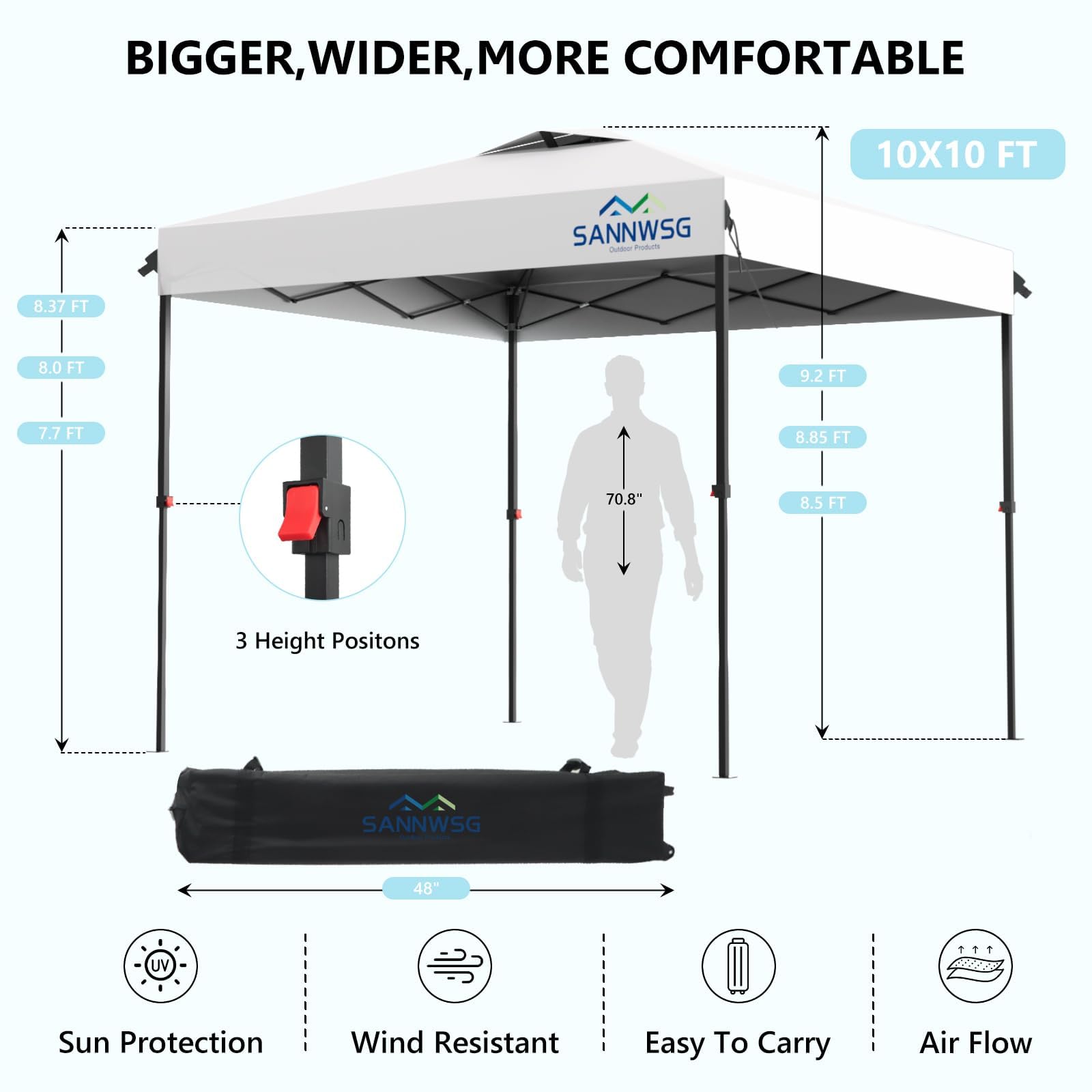 Sannwsg easy one-touch lock enables fast, tool-free assembly