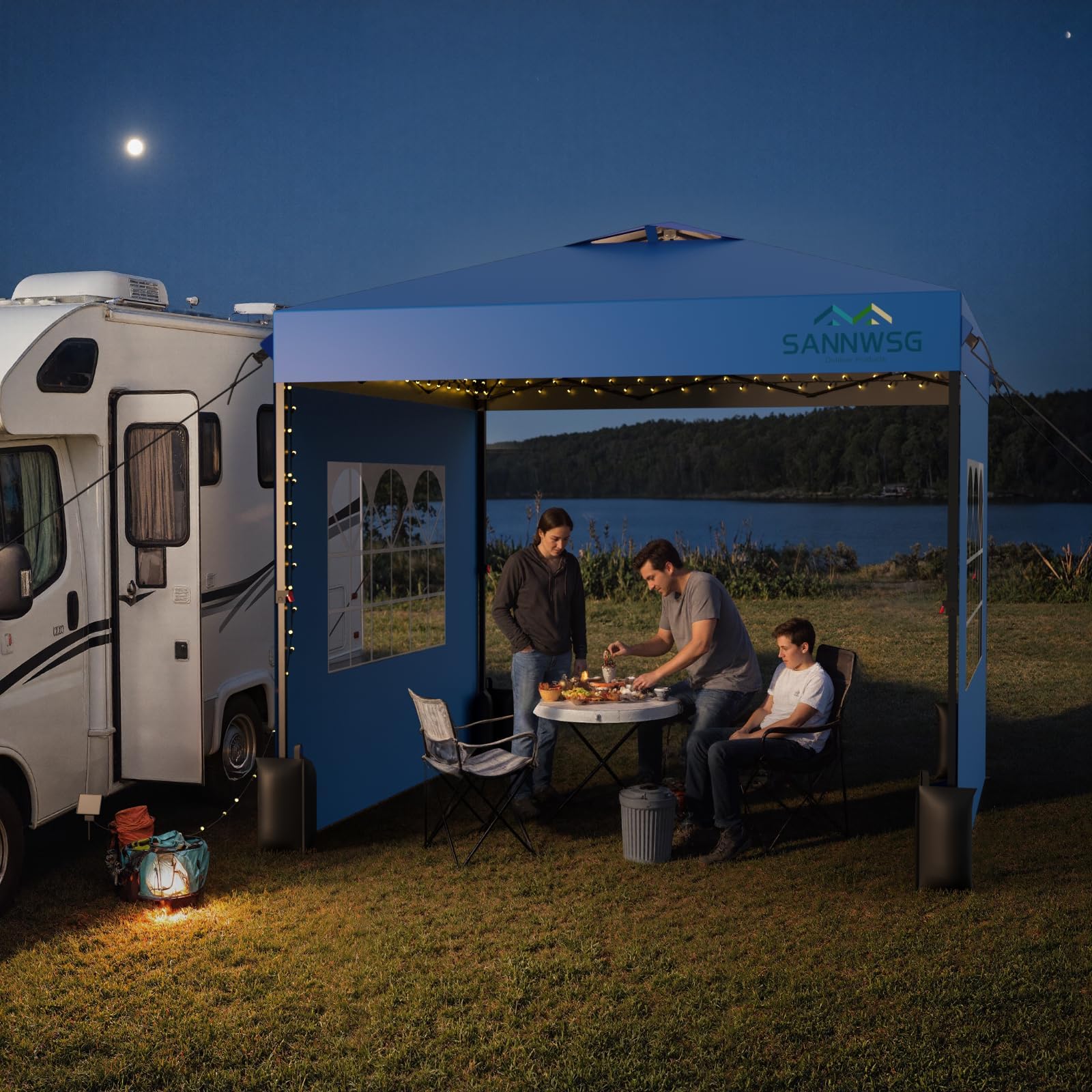 Sannwsg solar LED lights included to illuminate evening events