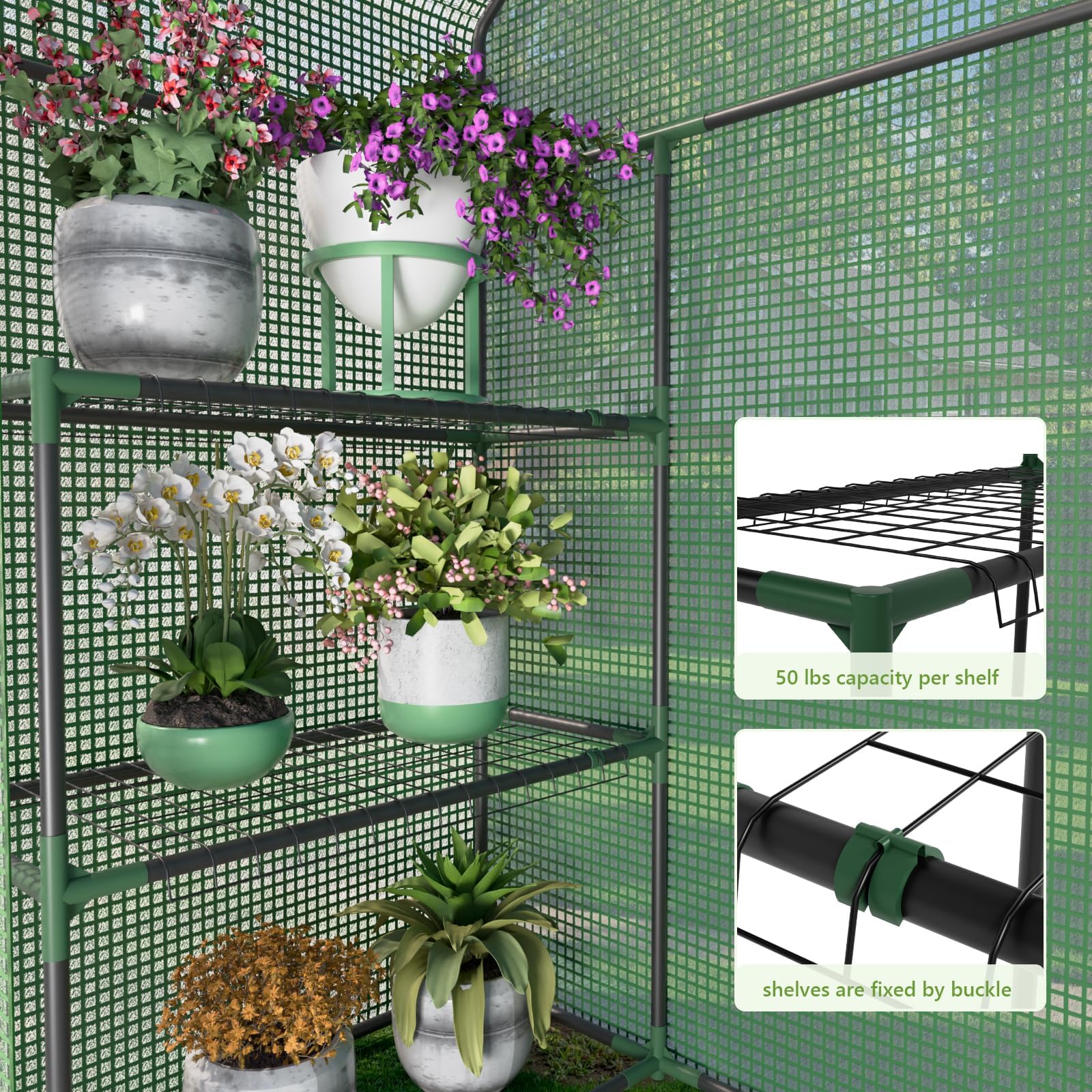 Sannwsg tool‑free assembly of outdoor greenhouse