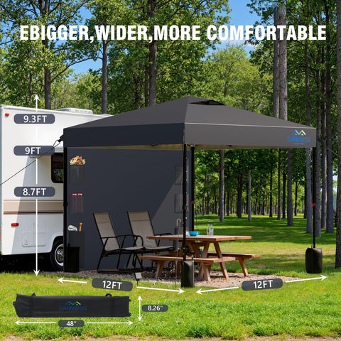 Sannwsg pop-up canopy with removable sidewall for customizable shelter.