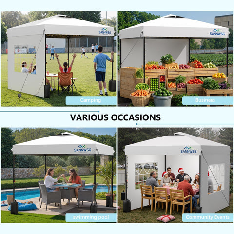 Sannwsg roomy canopy accommodates 8-10 guests for gatherings