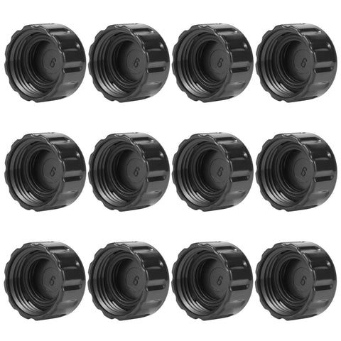 Sanpaint 12-pack garden hose end caps with washers for leak-free storage.