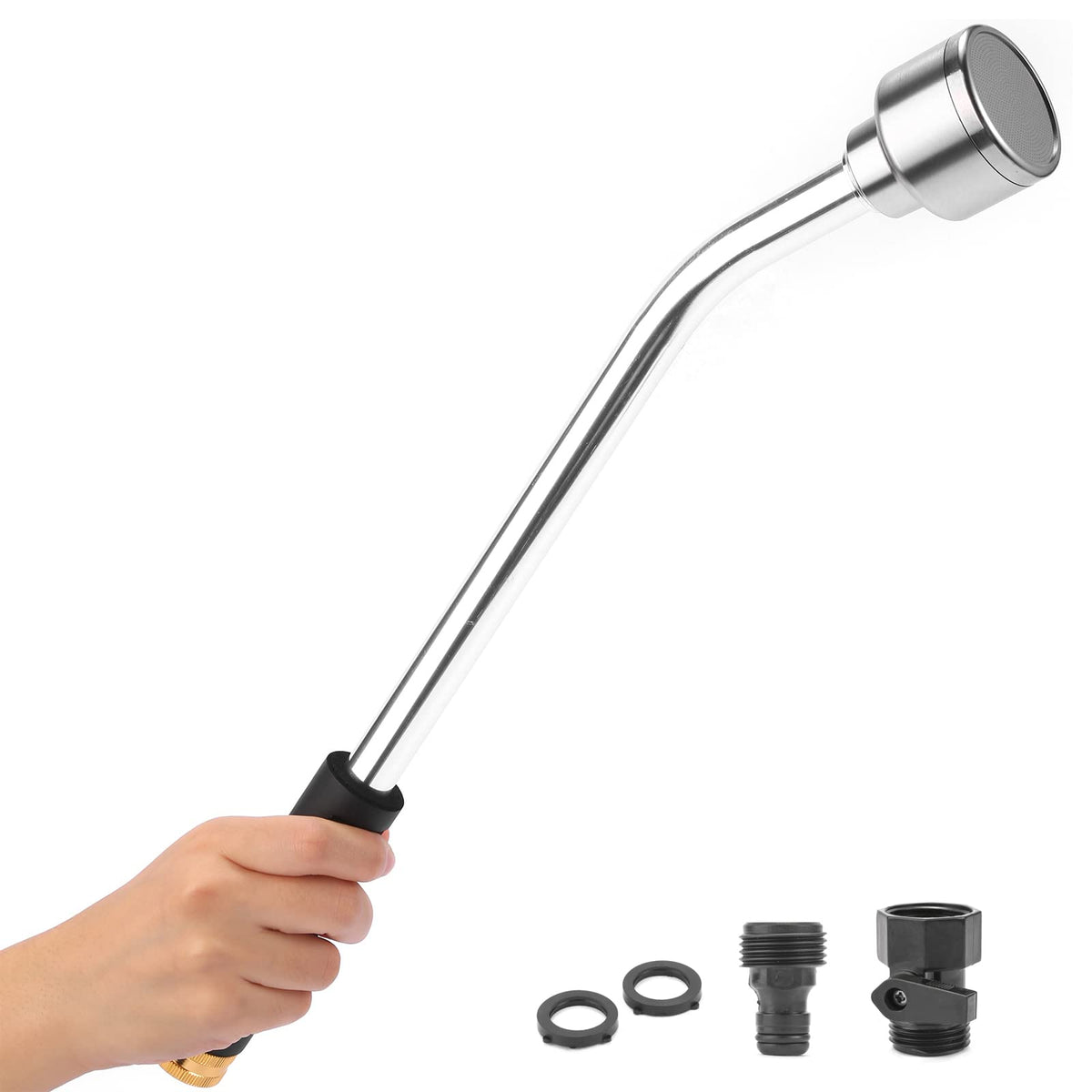 Sanpaint 18-inch Soft Rain Wand spraying gently over flowers and seedlings