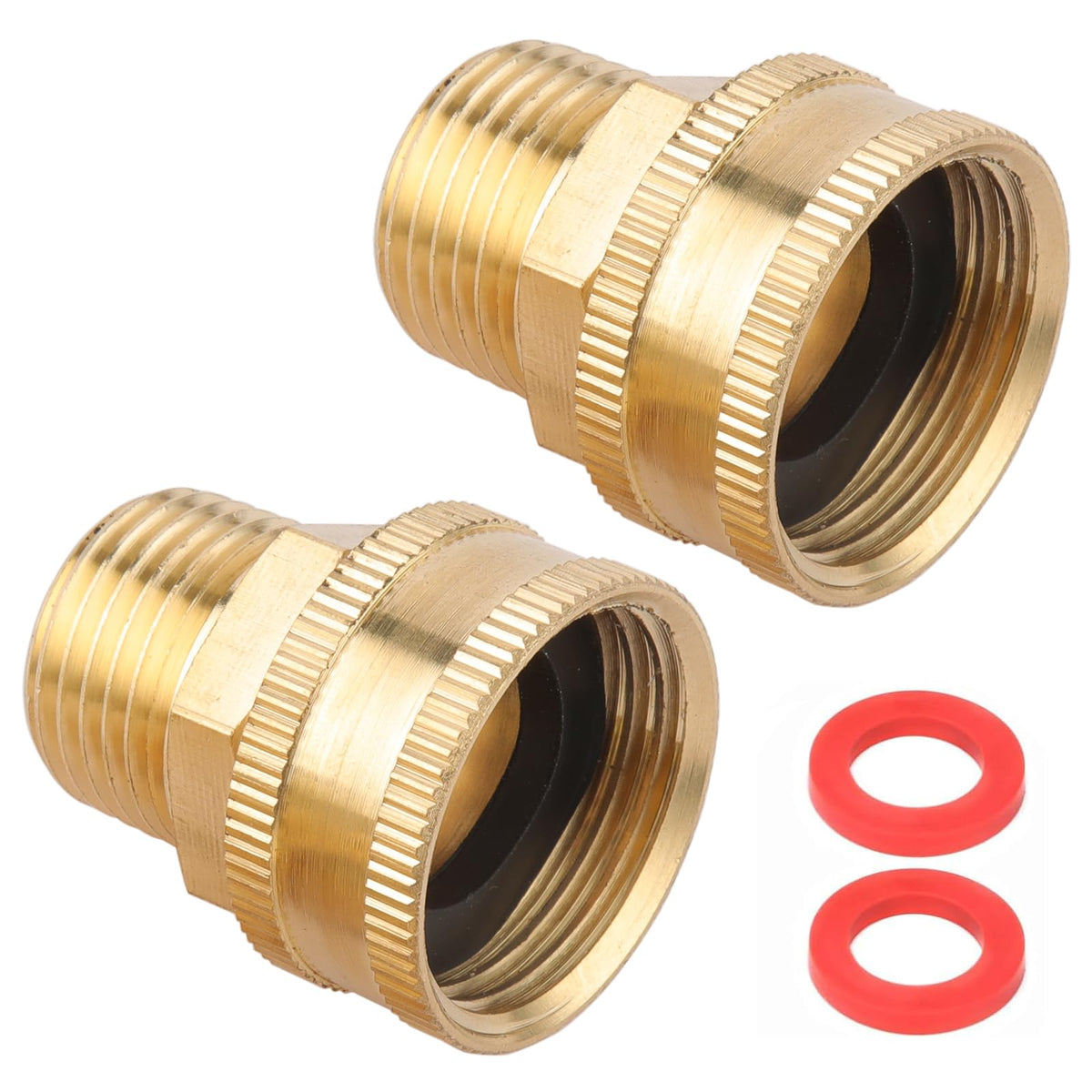 Sanpaint 2-pack garden hose adapter with dual swivel for easy connections.