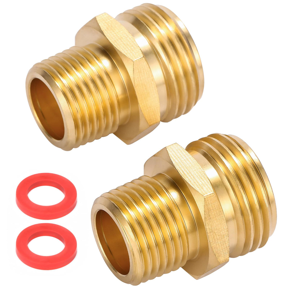Sanpaint 3-4 GHT to 1-2 NPT male connector brass hose adapter for secure, leak-resistant joints.