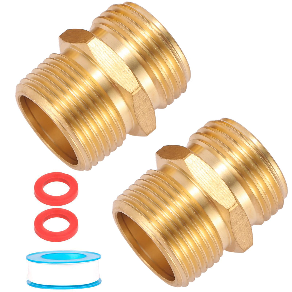 Sanpaint brass adapter close-up shows a durable 3/4 GHT to 3/4 NPT connection, great for secure hose fittings.