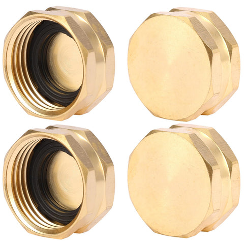 Sanpaint 4-pack garden hose end caps with washers for leak-free connections.