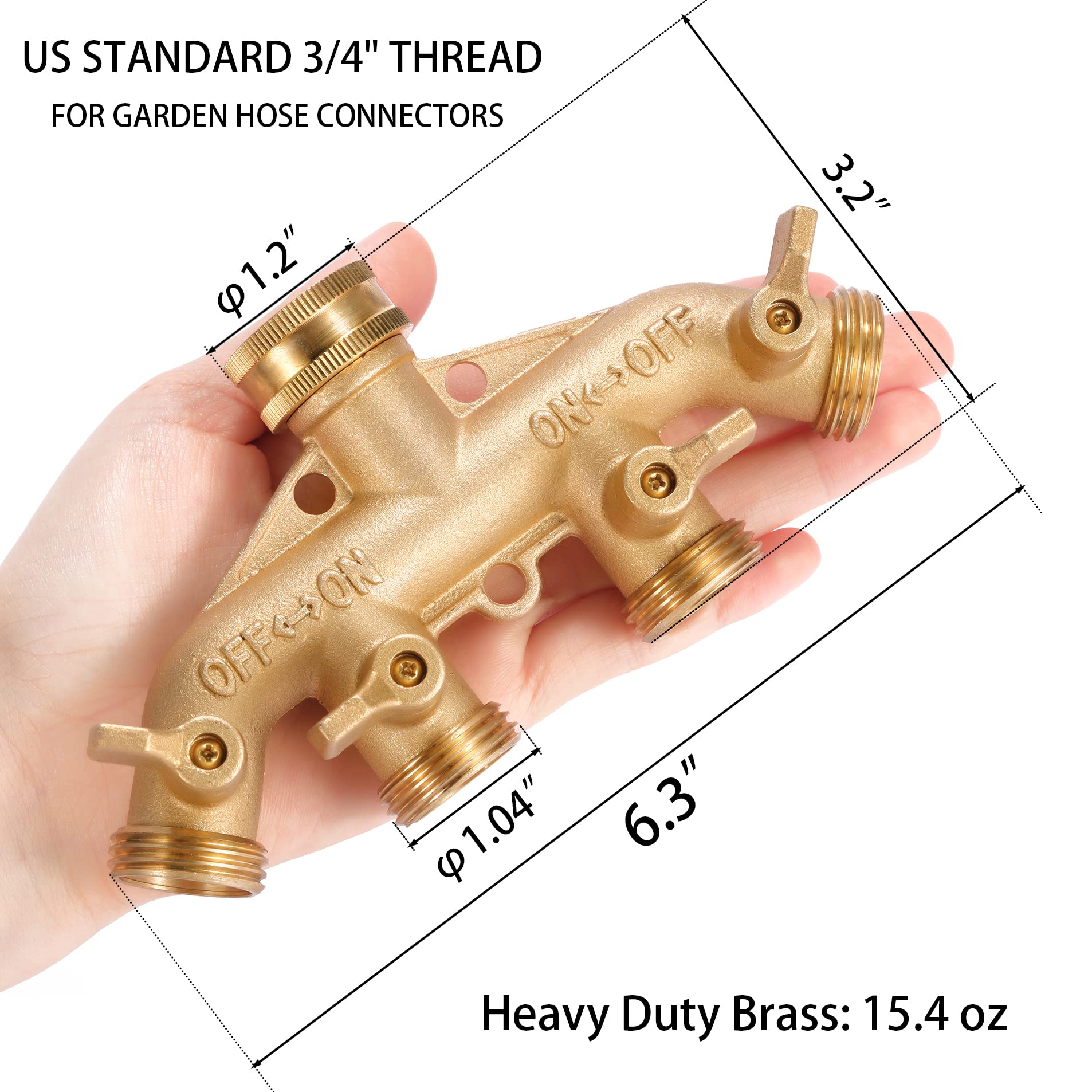 Sanpaint 4 Way Brass Hose Splitter assembly ready for installation