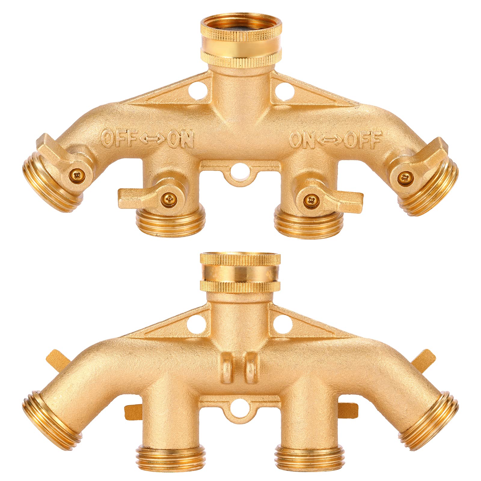 Sanpaint splitter valves close-up showing individually controlled outlets
