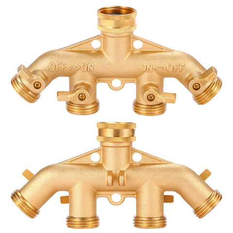 Sanpaint splitter valves close-up showing individually controlled outlets