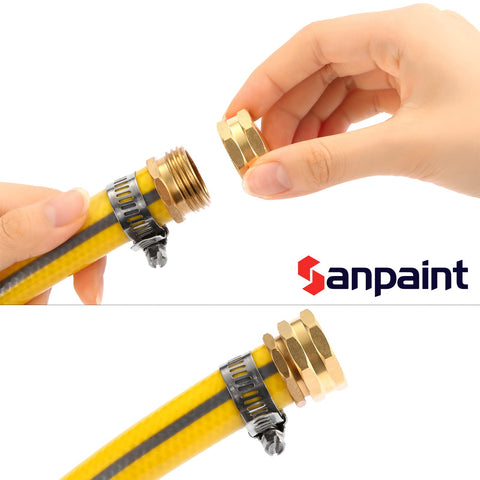 Sanpaint brass end cap spigot protection for unused garden hose outlets.