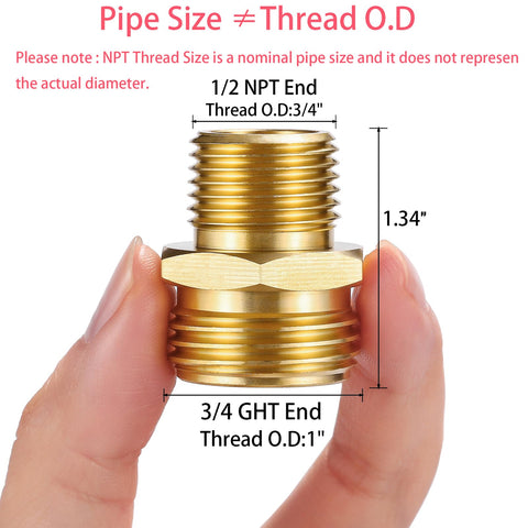 Brass Sanpaint garden hose adapter with two male ends for versatile connections.