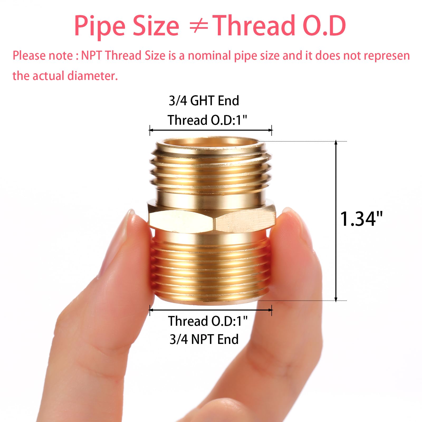 Sanpaint brass garden hose adapter close-up highlighting rugged construction for outdoor use and easy installation.