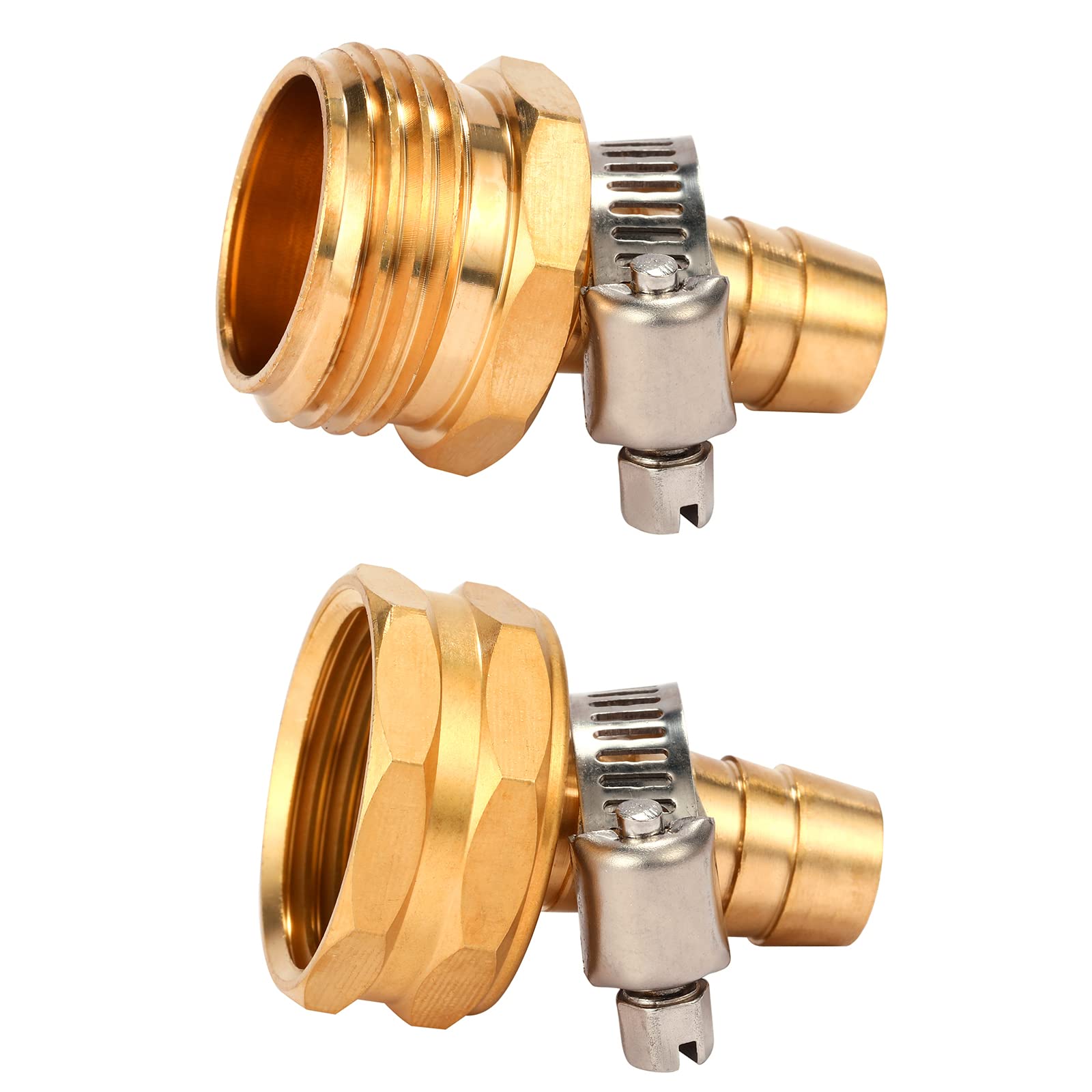 Sanpaint brass garden hose connector close-up showing female end for leak-free repairs.